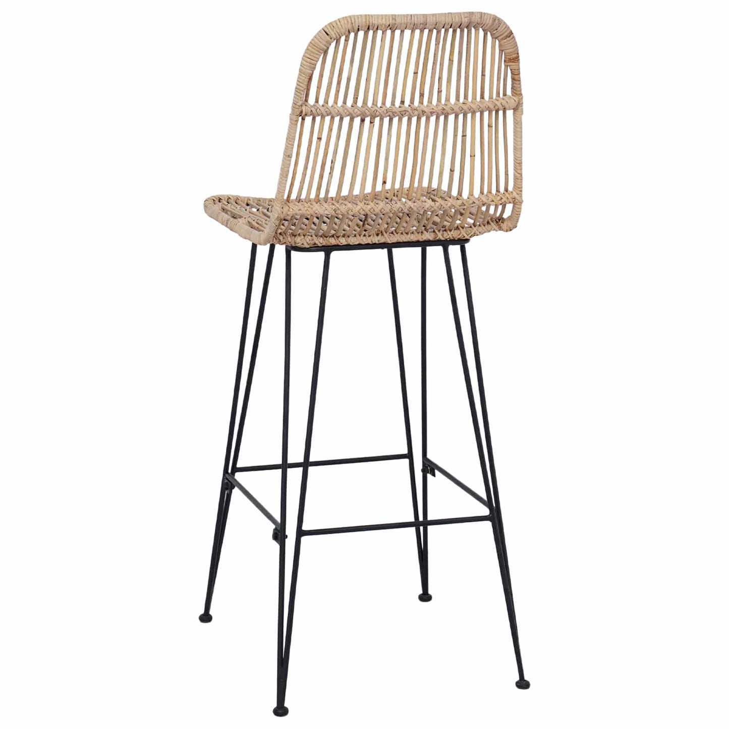 Barbænk 2 Dele 44 X 55 X 109 Cm Rattan Og Stål - Billede 7