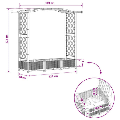 Hævet Bed Med Trellis Og Tag 169 X 40 X 123 Cm Pp - Billede 8