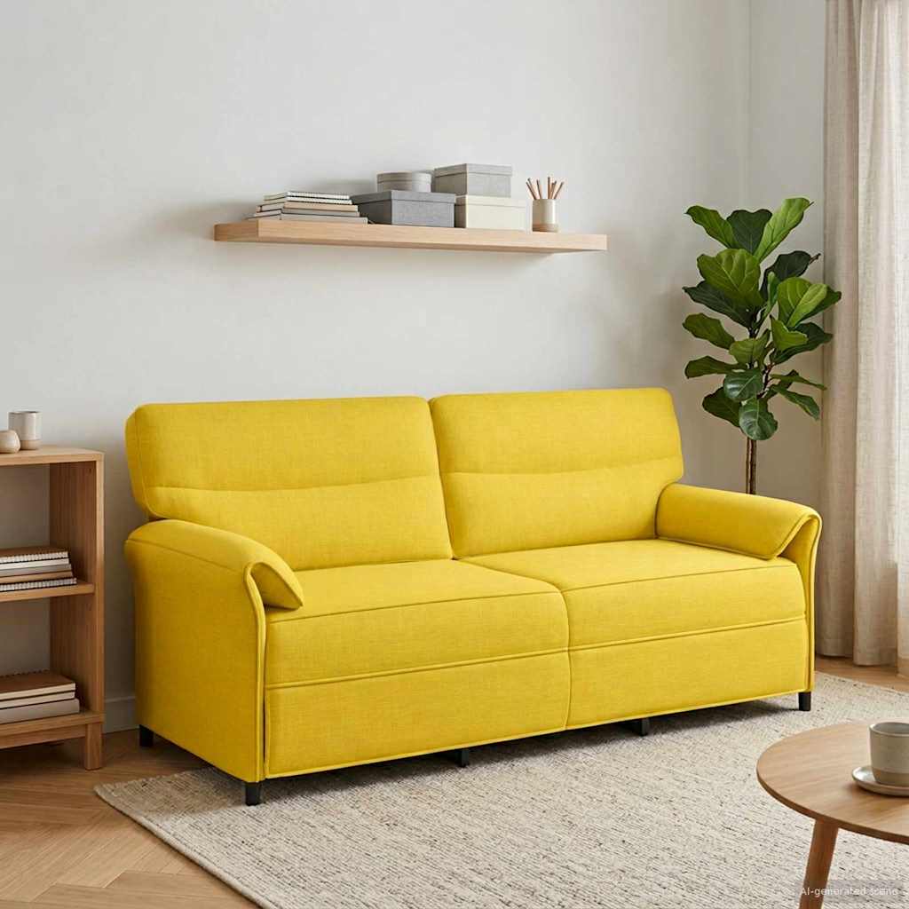 Sofa 100% Polyester Metalramme Mdf, Krydsfinér