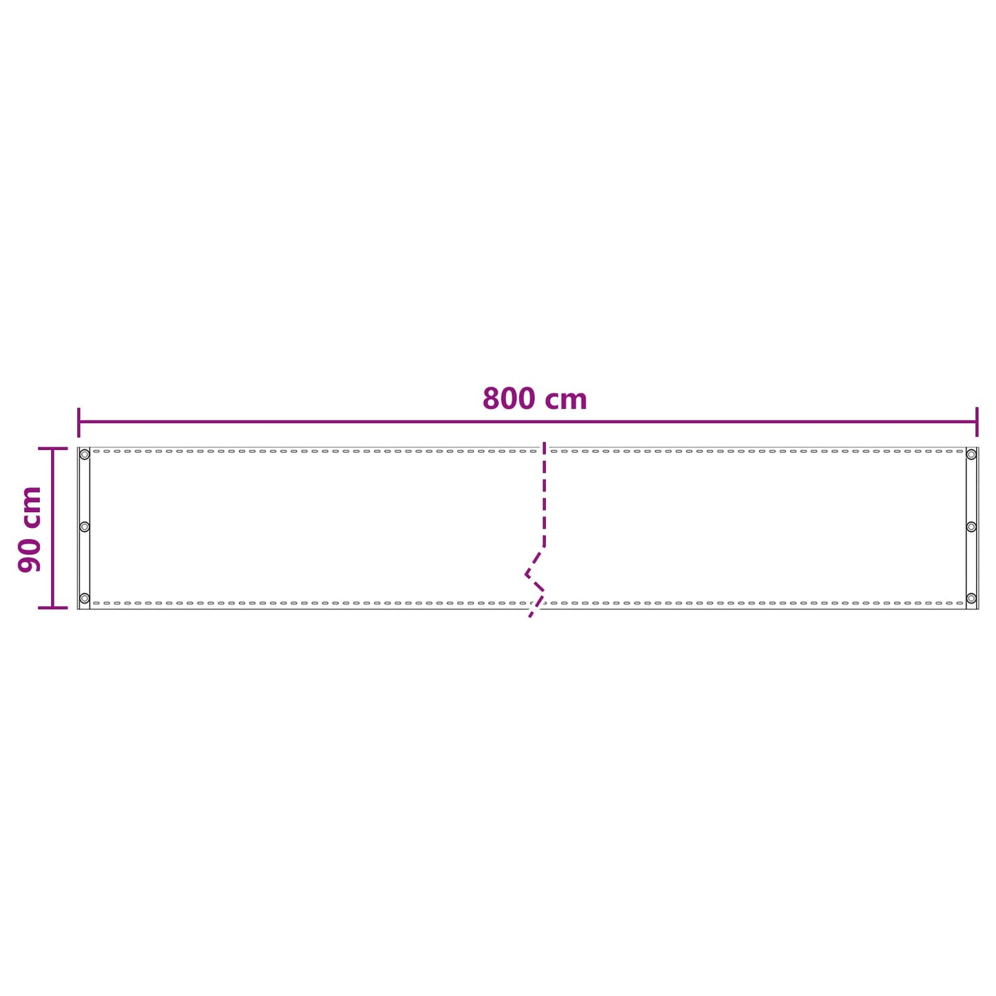 Altan Skærm 90 X 800 Cm Hdpe Og Aluminium - Billede 5