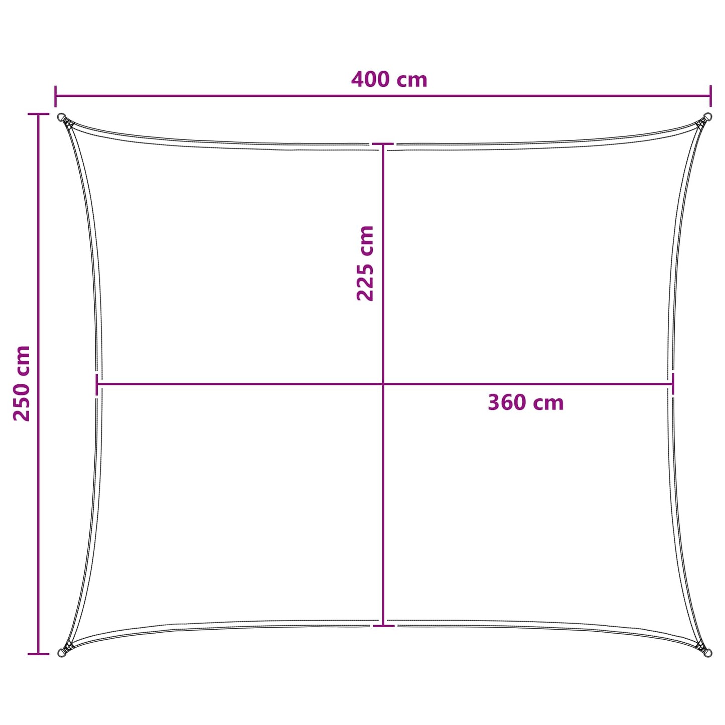 Solsejl Og Hvid 2,5 X 4 M Hdpe - Billede 8