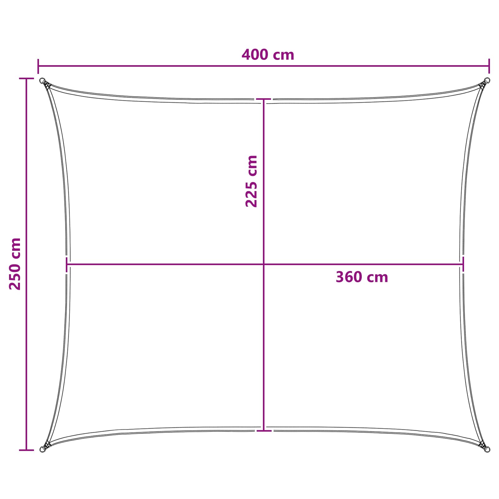 Solsejl Og Hvid 2,5 X 4 M Hdpe - Billede 8