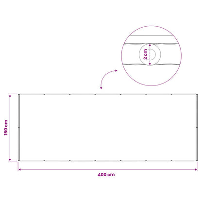 Balkon Afskærmning 150 X 400 Cm Stof Med Pu-belægning - Billede 6