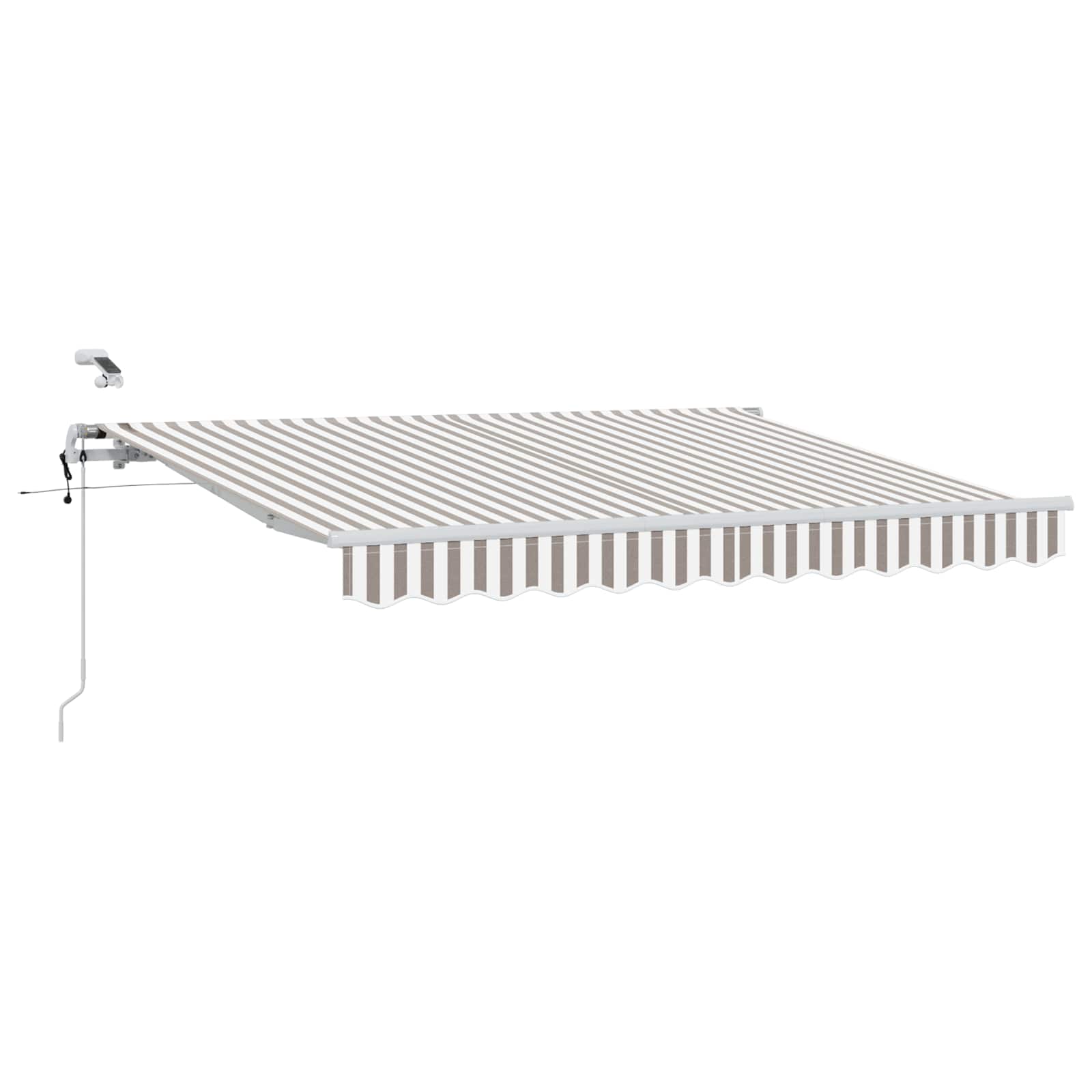 Markiseduge Lys Grå Og Hvid 350 X 250 Cm Polyester - Billede 2