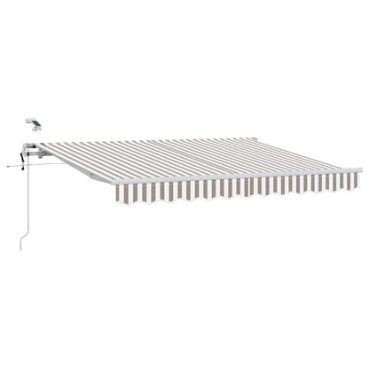 Markiseduge Lys Grå Og Hvid 350 X 250 Cm Polyester - Billede 2