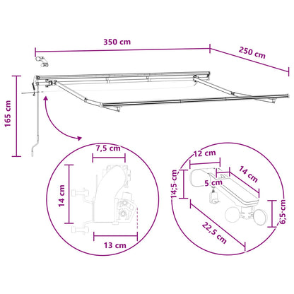Markiseduge Lys Grå Og Hvid 350 X 250 Cm Polyester - Billede 12