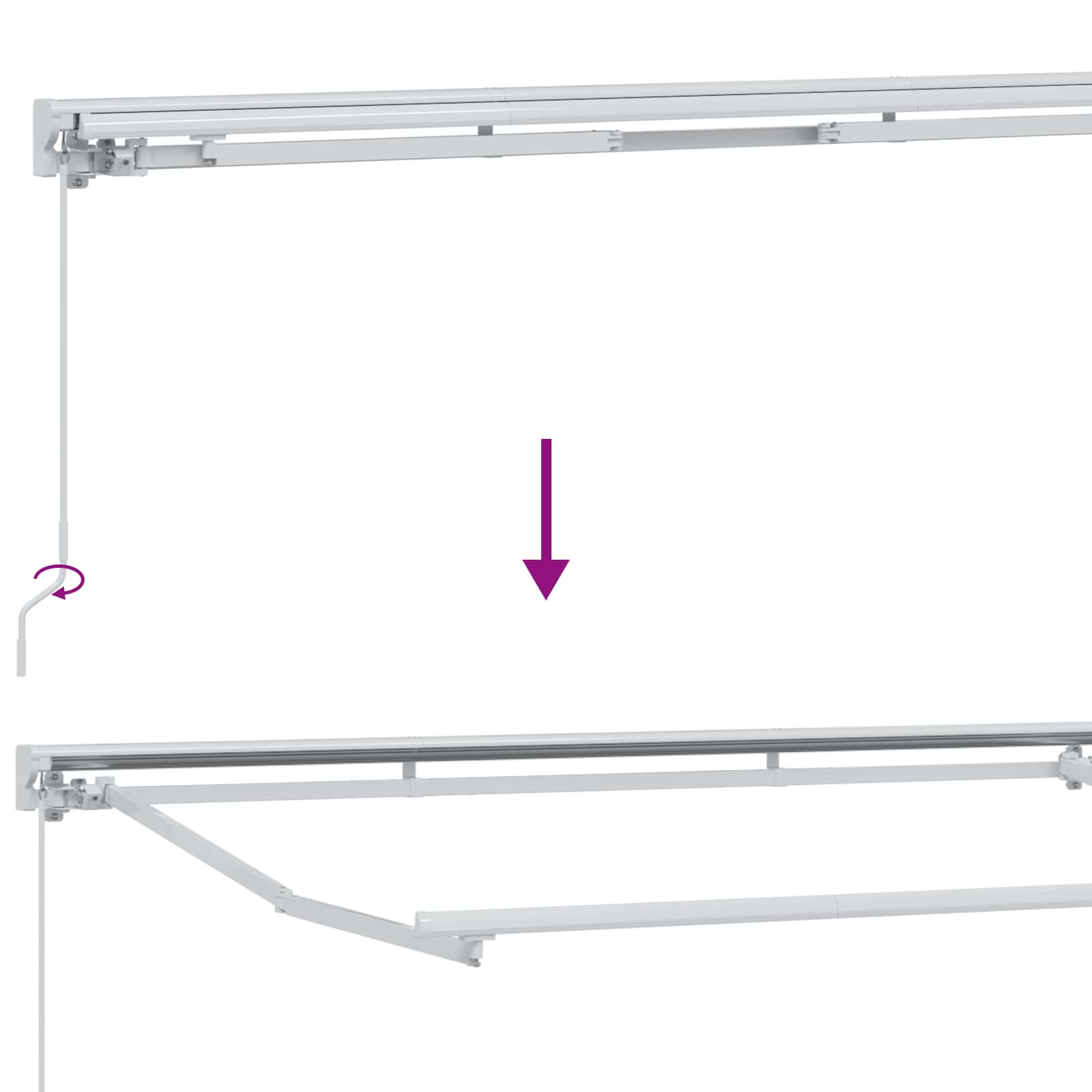 Manuel Markise-ramme Med Led-lys Lys Grå Og 4 × 3 M - Billede 8