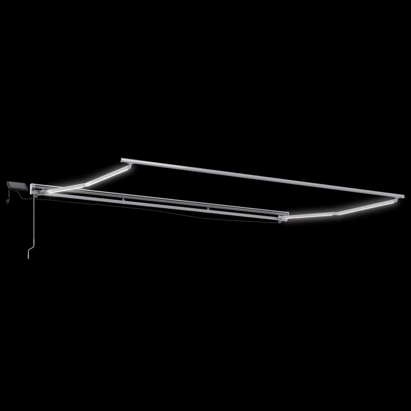 Manuel Markise-ramme Med Led-lys Gråbrun 4 × 3 M - Billede 5
