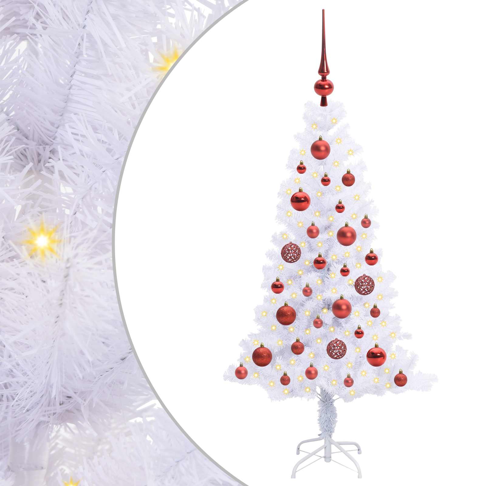 Kunstigt Juletræ Med 150 Led'er Pvc Og Stål - Billede 2