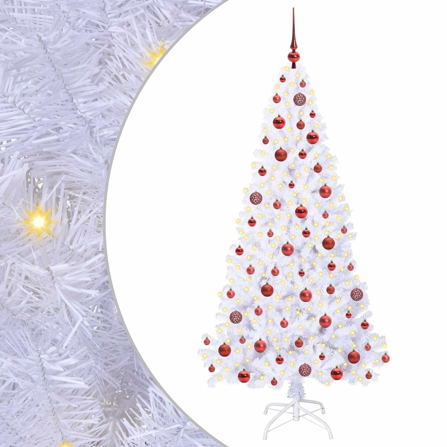 Kunstigt Juletræ Med 300 Led'er Pvc Og Stål - Billede 2