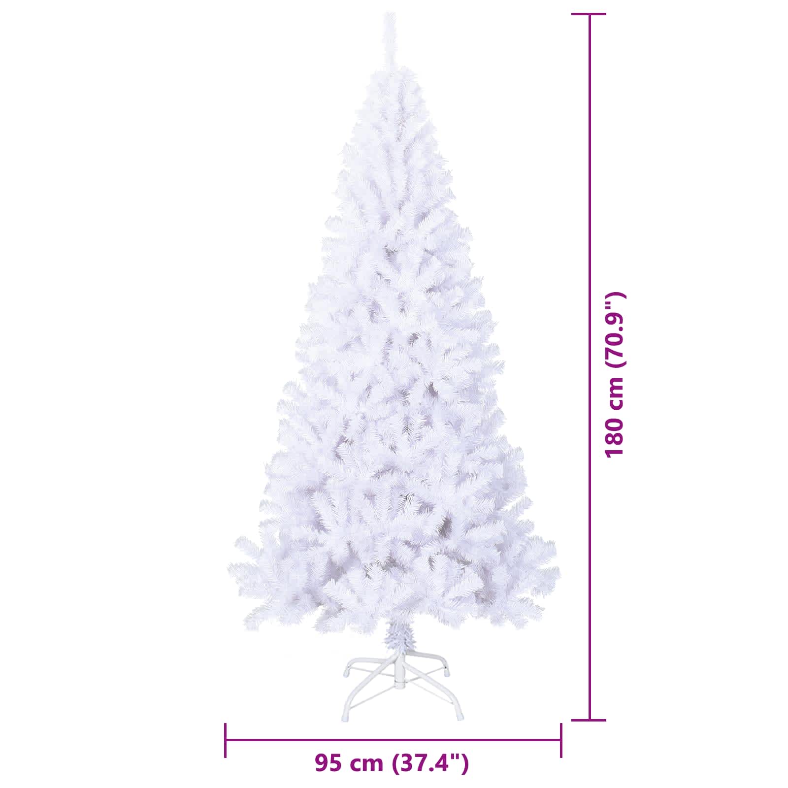 Kunstigt Juletræ Med 300 Led'er Pvc Og Stål - Billede 14