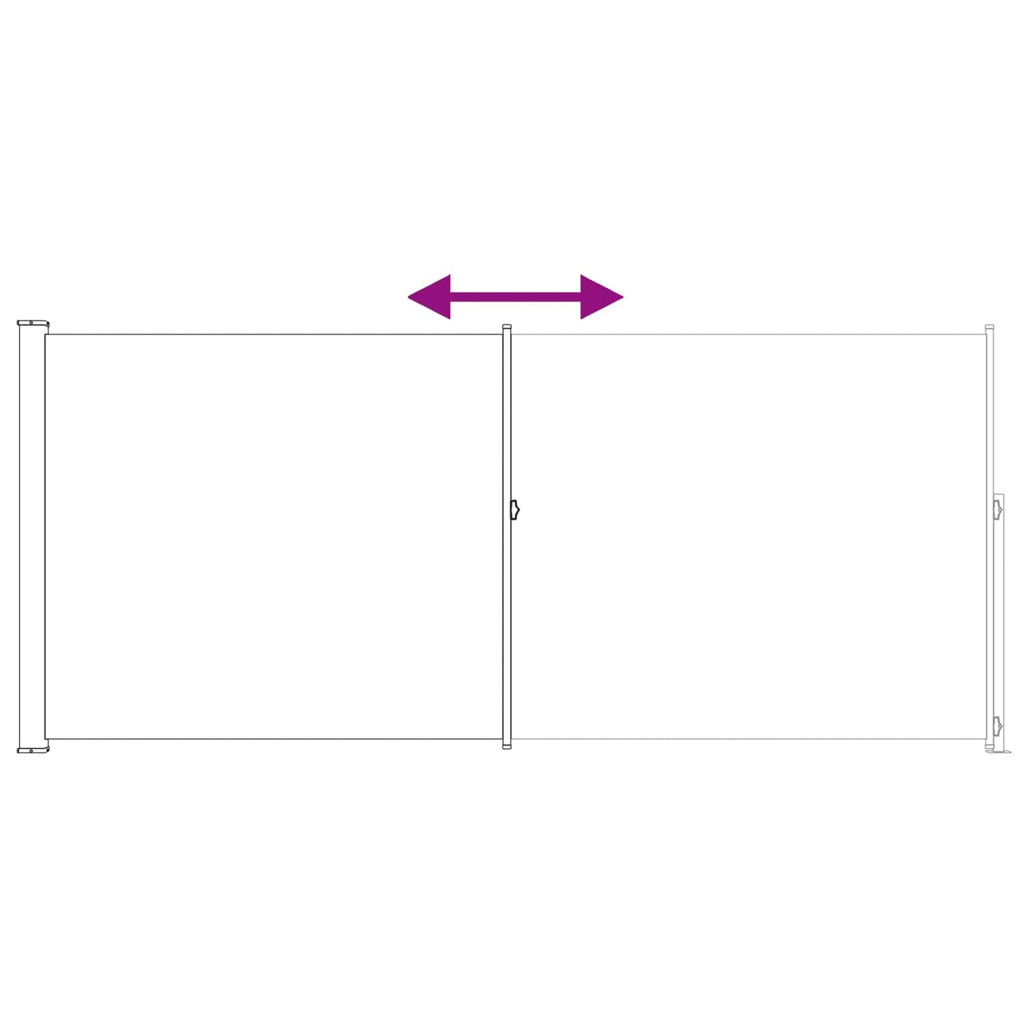 Udtrækkeligt Side-markise 200 X 500 Cm 100% Polyester Jern Stål - Billede 6