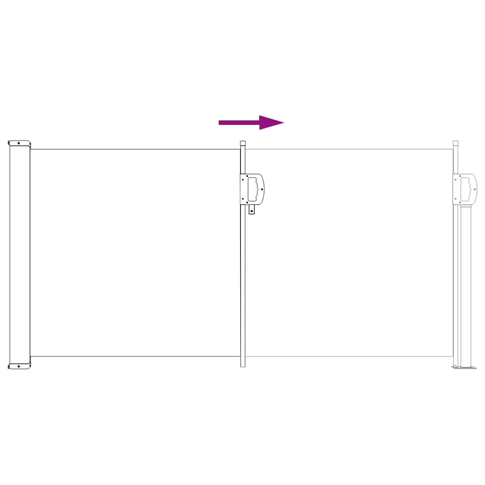 Udtrækkeligt Side-markise Sandfarvet 500 X 100 Cm Polyester - Billede 6