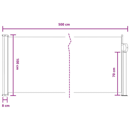 Udtrækkeligt Side-markise Sandfarvet 500 X 100 Cm Polyester - Billede 8