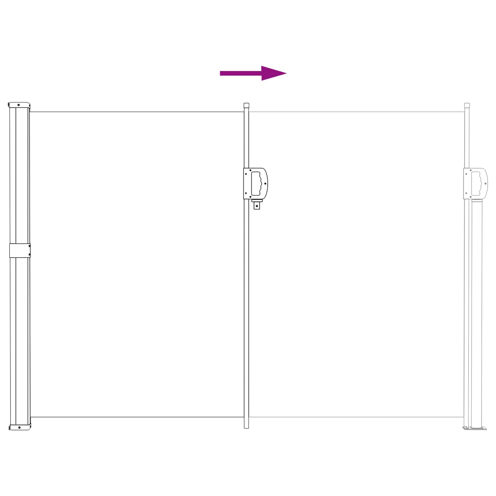 Udtrækkeligt Side-markise 500 X 140 Cm Polyester - Billede 6