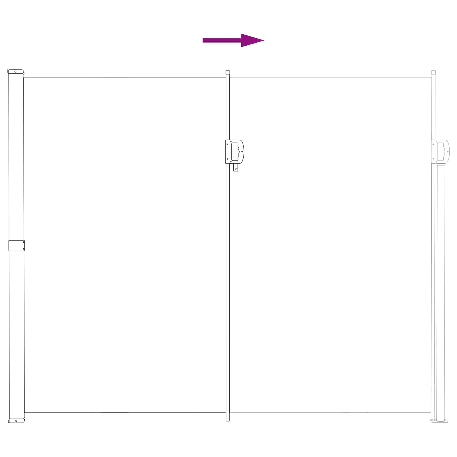 Udtrækkeligt Side-markise Sandfarvet 600 X 220 Cm Polyester - Billede 6