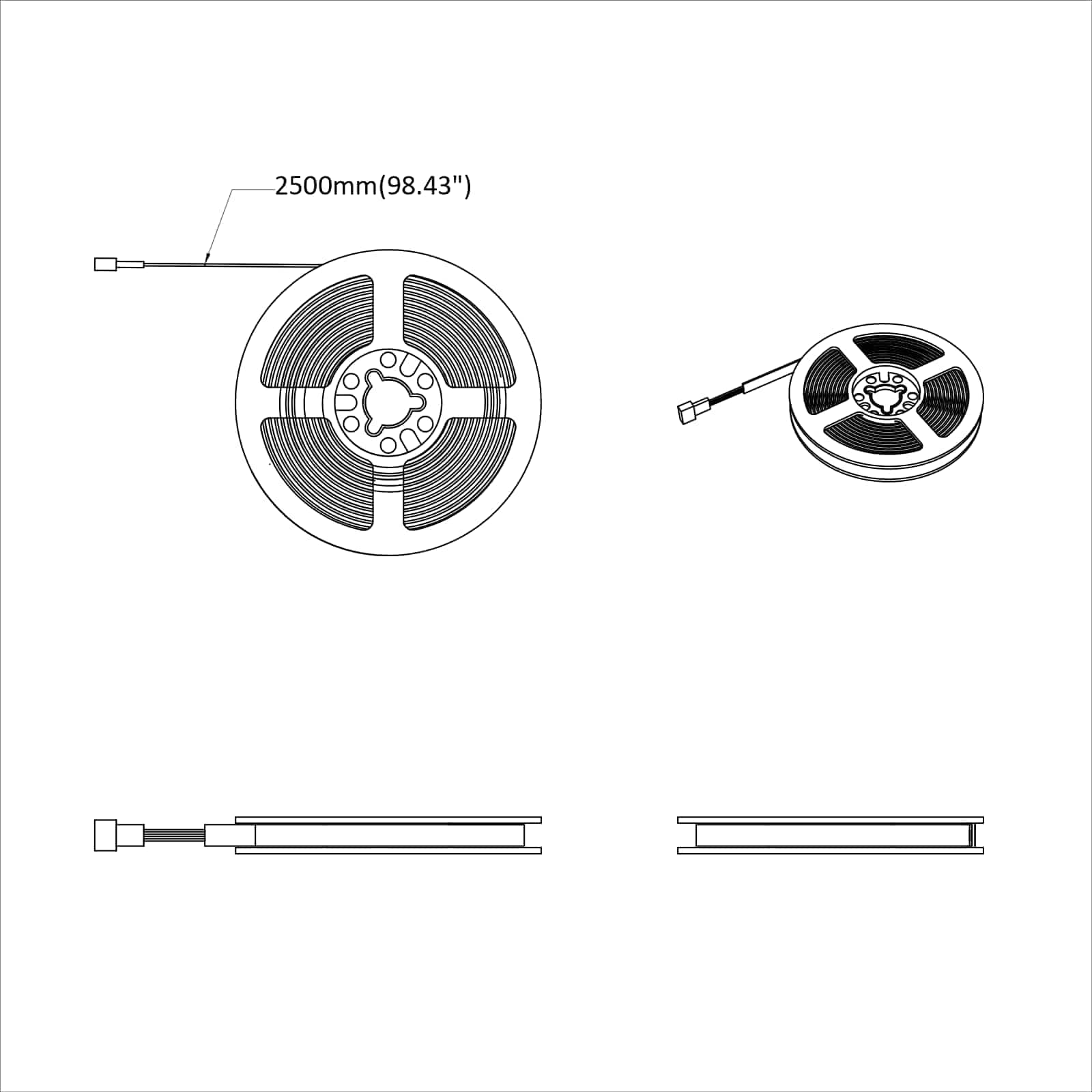 Led Strip 2 Dele Og Gennemsigtig 2500 Mm Kobber Og Plastik - Billede 9