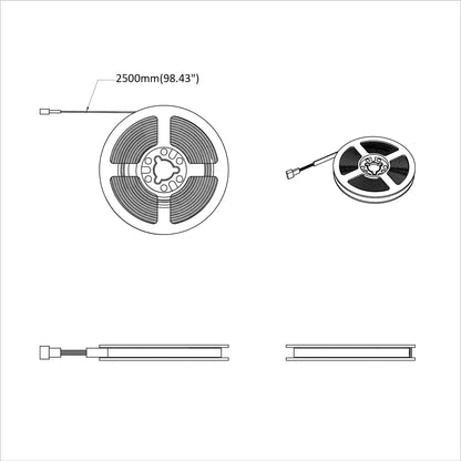 Led Strip 2 Dele Og Gennemsigtig 2500 Mm Kobber Og Plastik - Billede 9