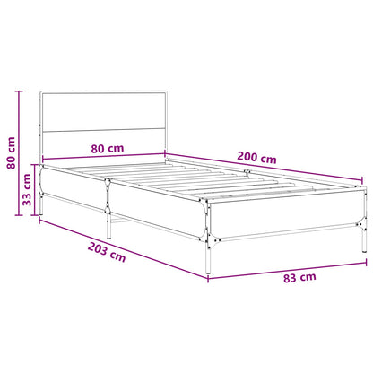 Sengestel Med Hovedgærde 80 X 200 Cm Konstrueret Træ - Billede 8