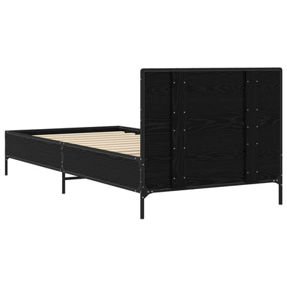 Sengestel Med Hovedgærde Sort Eg 80 X 200 Cm Konstrueret Træ - Billede 6
