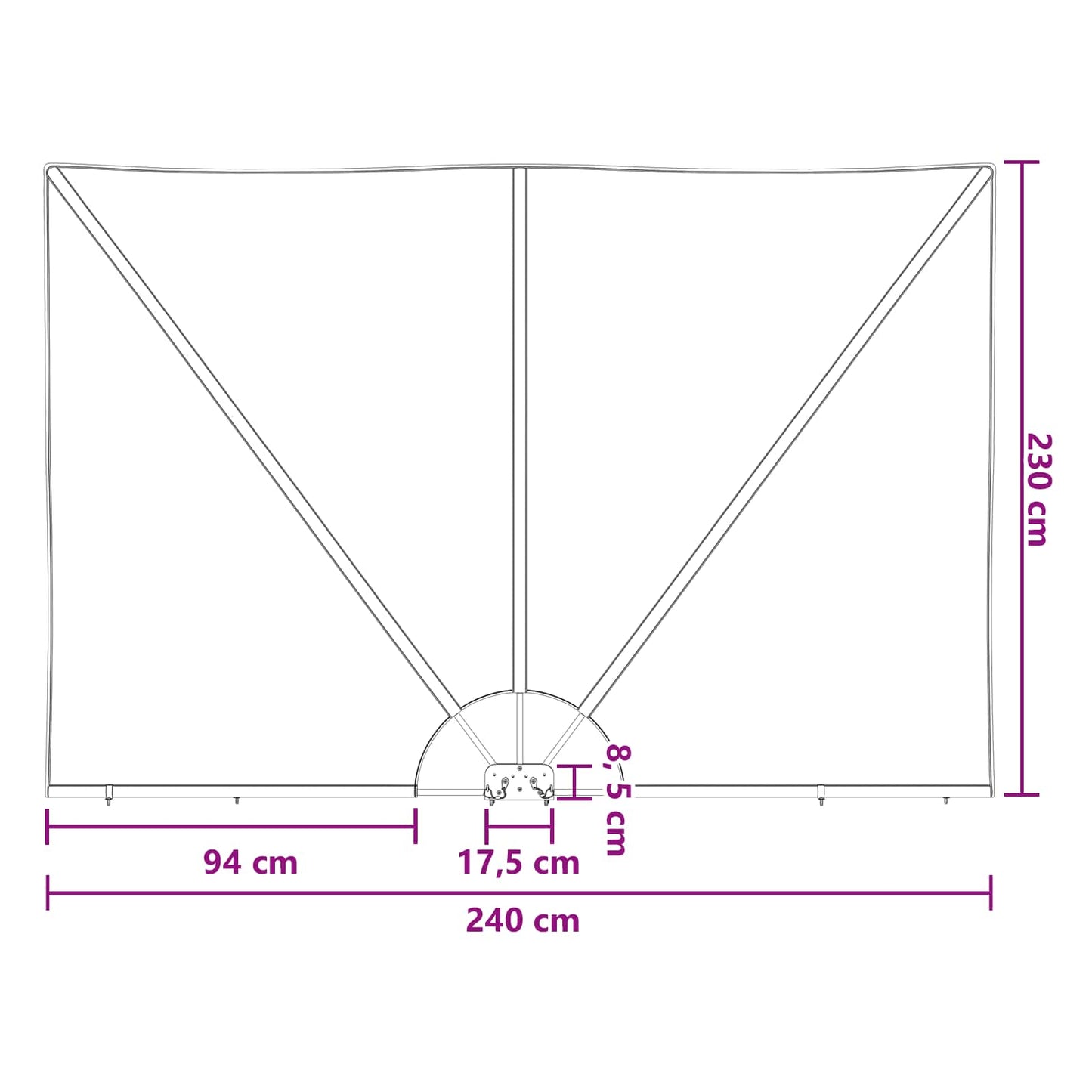 Balkon Afskærmning 240 X 160 Cm Polyester Rektangulær - Billede 6