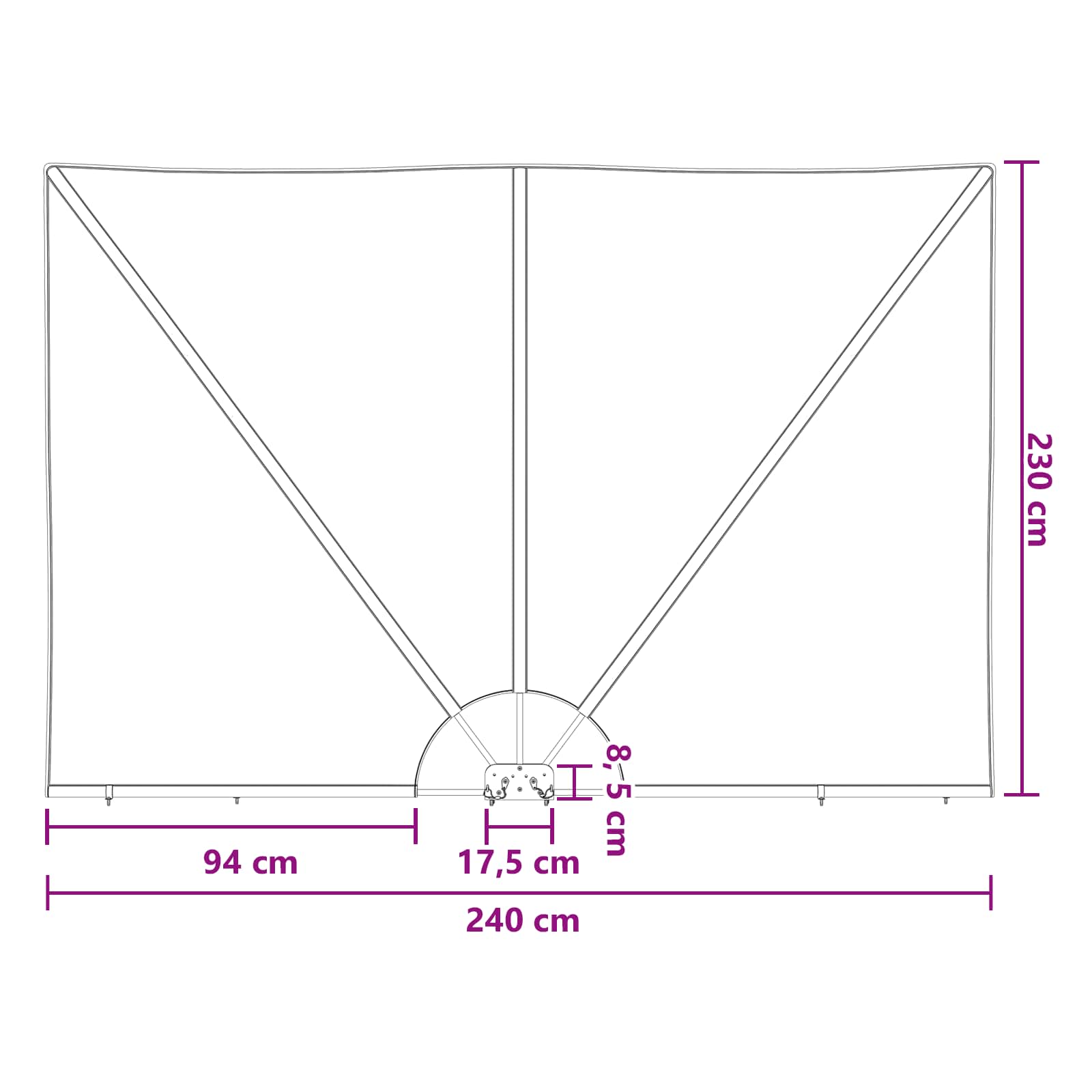 Balkon Afskærmning 240 X 160 Cm Polyester Rektangulær - Billede 6