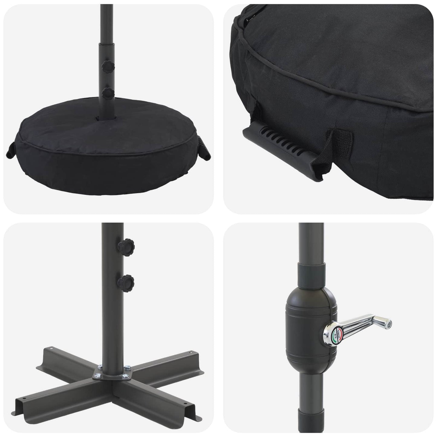 Haveparasol Med Led Lys Og Fod 200 X 300 Cm Polyester - Billede 7
