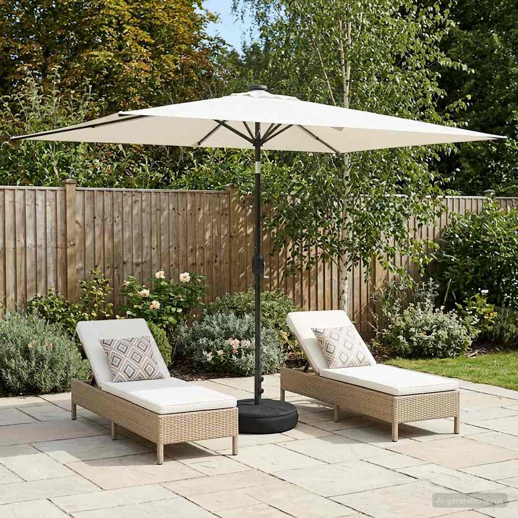 Haveparasol Med Led Lys Og Fod 200 X 300 Cm Polyester - Hovedbillede