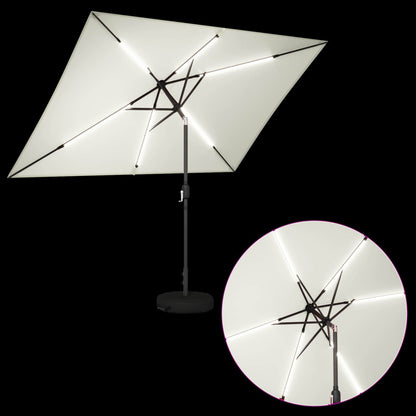Haveparasol Med Led Lys Og Fod 200 X 300 Cm Polyester - Billede 4