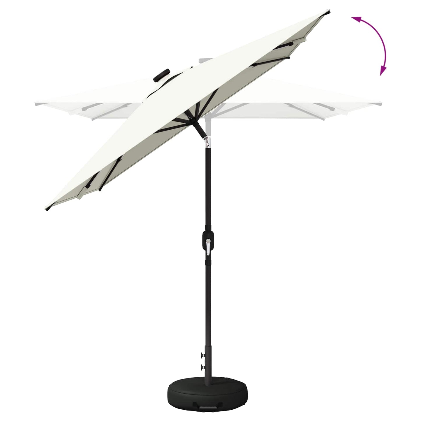 Haveparasol Med Led Lys Og Fod 200 X 300 Cm Polyester - Billede 8