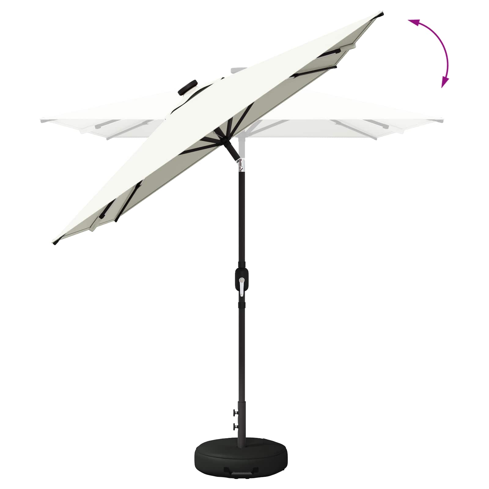 Haveparasol Med Led Lys Og Fod 200 X 300 Cm Polyester - Billede 8
