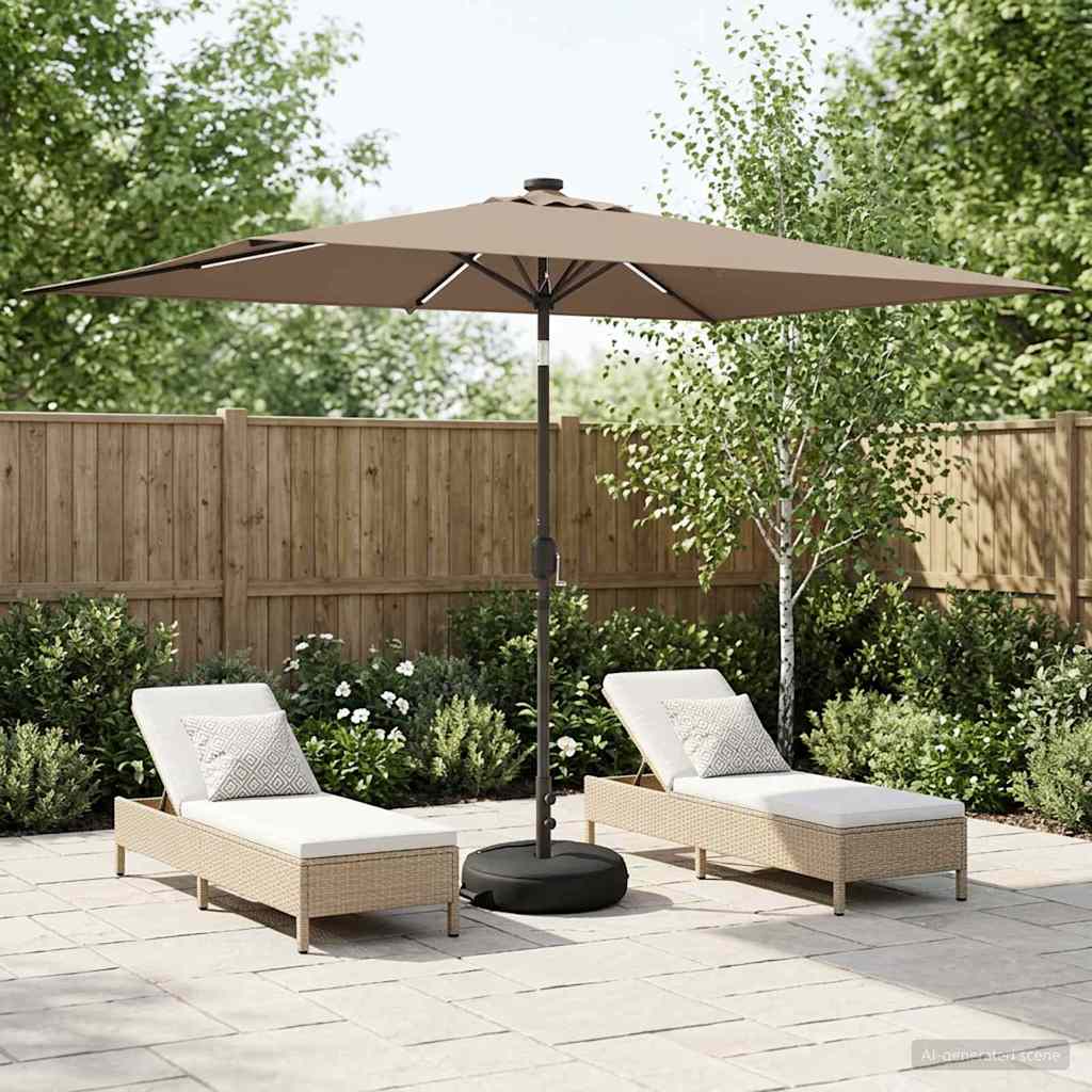 Haveparasol Med Led Lys Og Fod 200 X 300 Cm Polyester - Variant 42036241