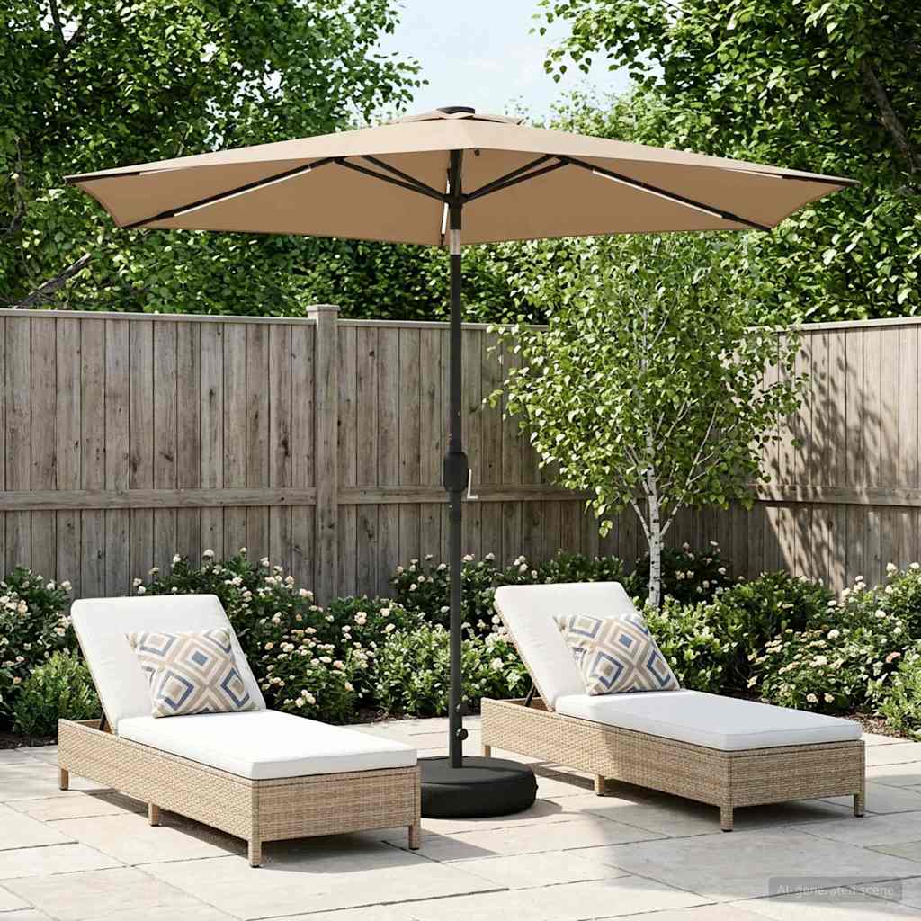 Haveparasol Med Led Lys Og Fod 200 X 300 Cm Polyester - Variant 42036259