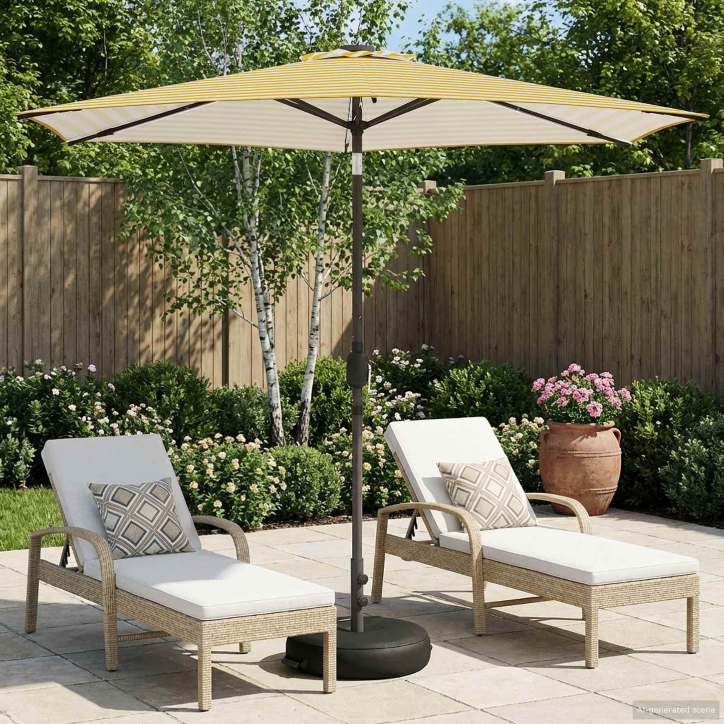 Haveparasol Med Led Lys Og Fod 200 X 300 Cm Polyester - Variant 42036264