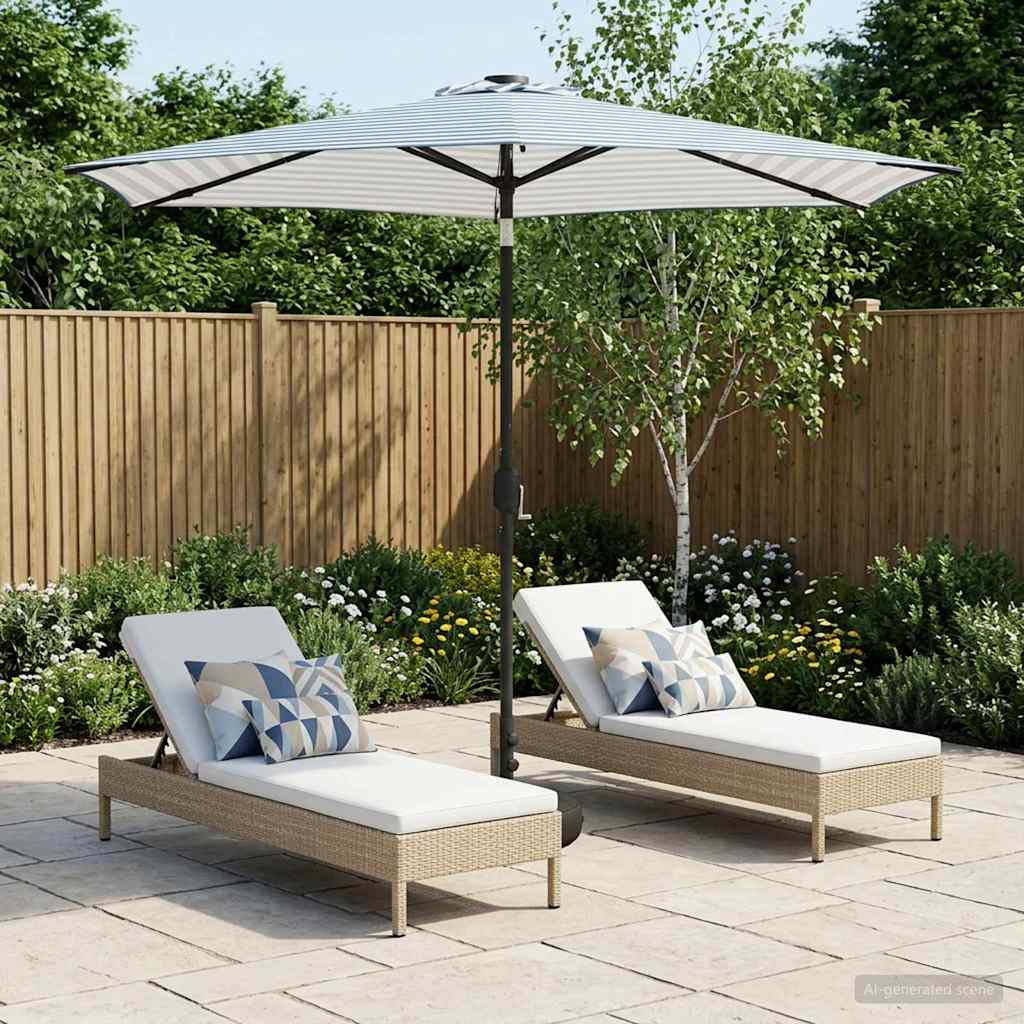Haveparasol Med Led Lys Og Fod 200 X 300 Cm Polyester - Variant 42036266