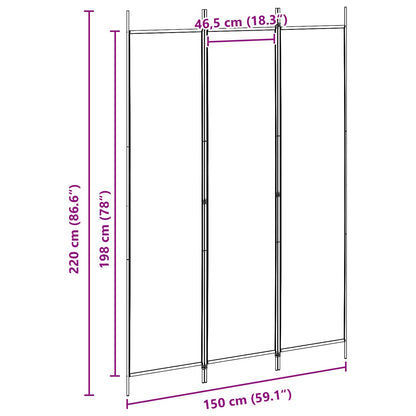 3-panel Rumdeler Stof - Billede 8