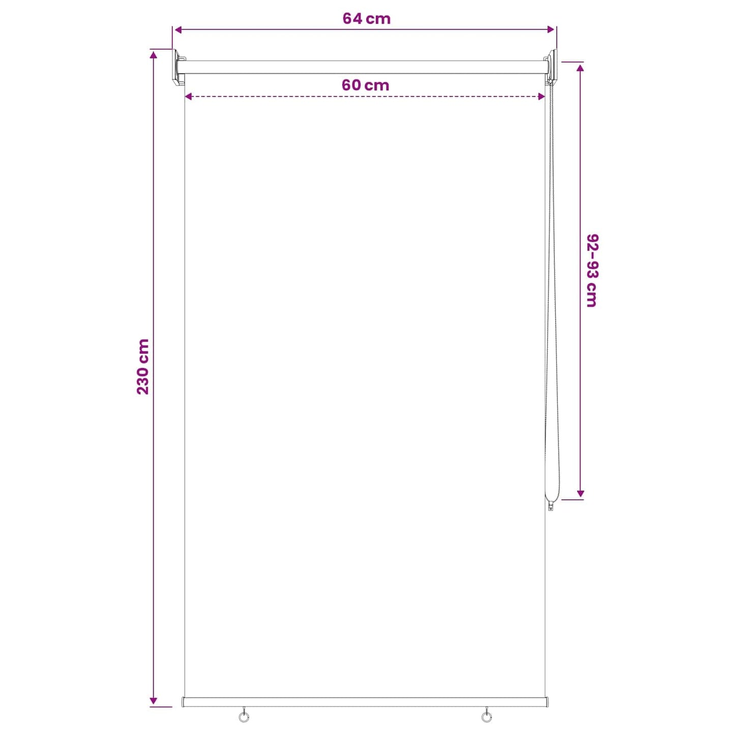 Udeterrasse Rullegardin Uv Beskyttelse Polyester - Billede 12
