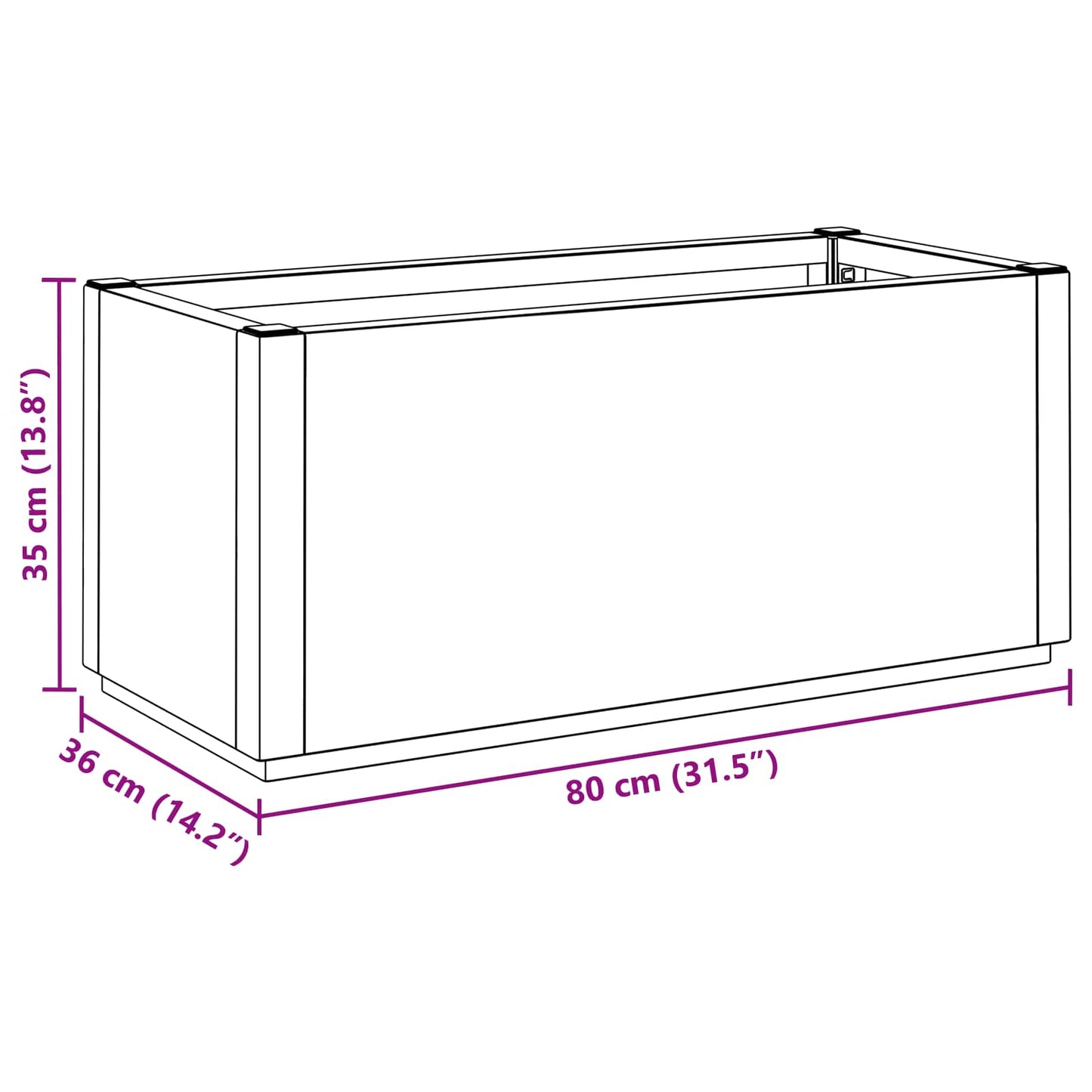 Haveblomsterkasse 80 X 36 X 35 Cm Polypropylen - Billede 10