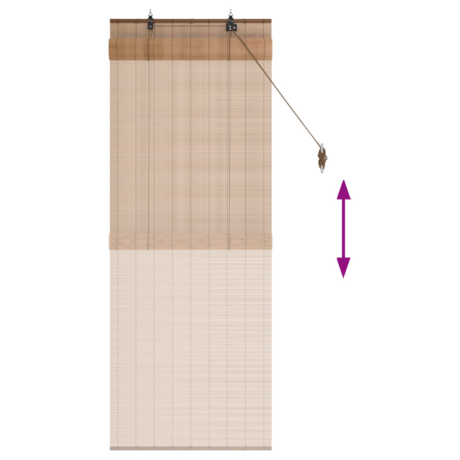 Rullegardin 70 X 160 Cm Bambus - Billede 5