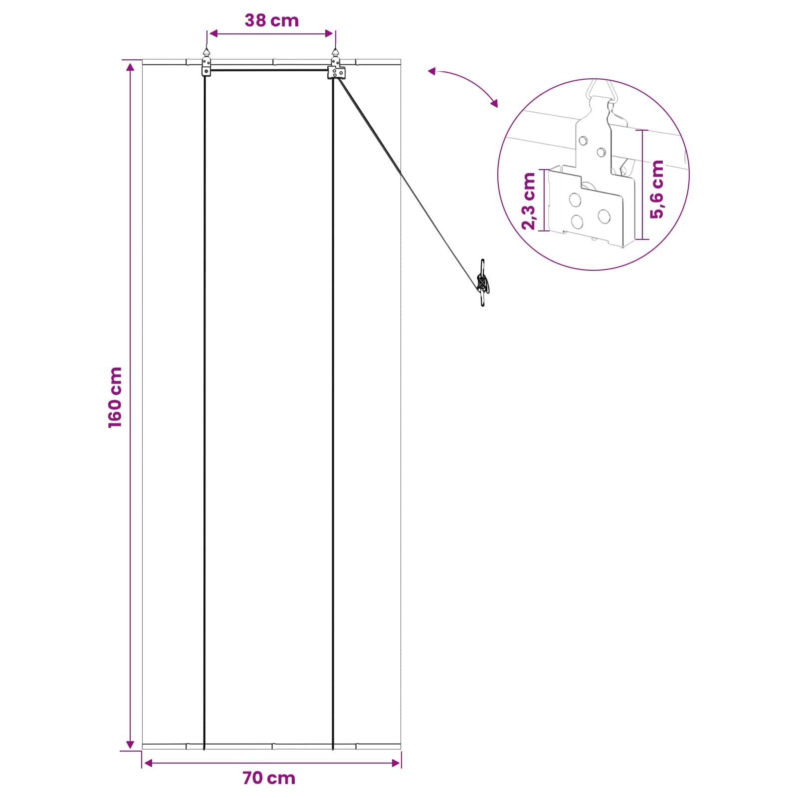 Rullegardin 70 X 160 Cm Bambus - Billede 7