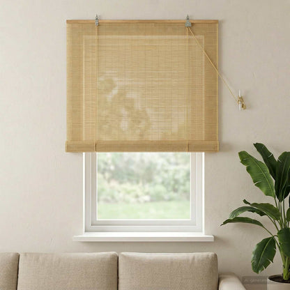 Rullegardin Naturfarvet 100 X 160 Cm Bambus - Hovedbillede