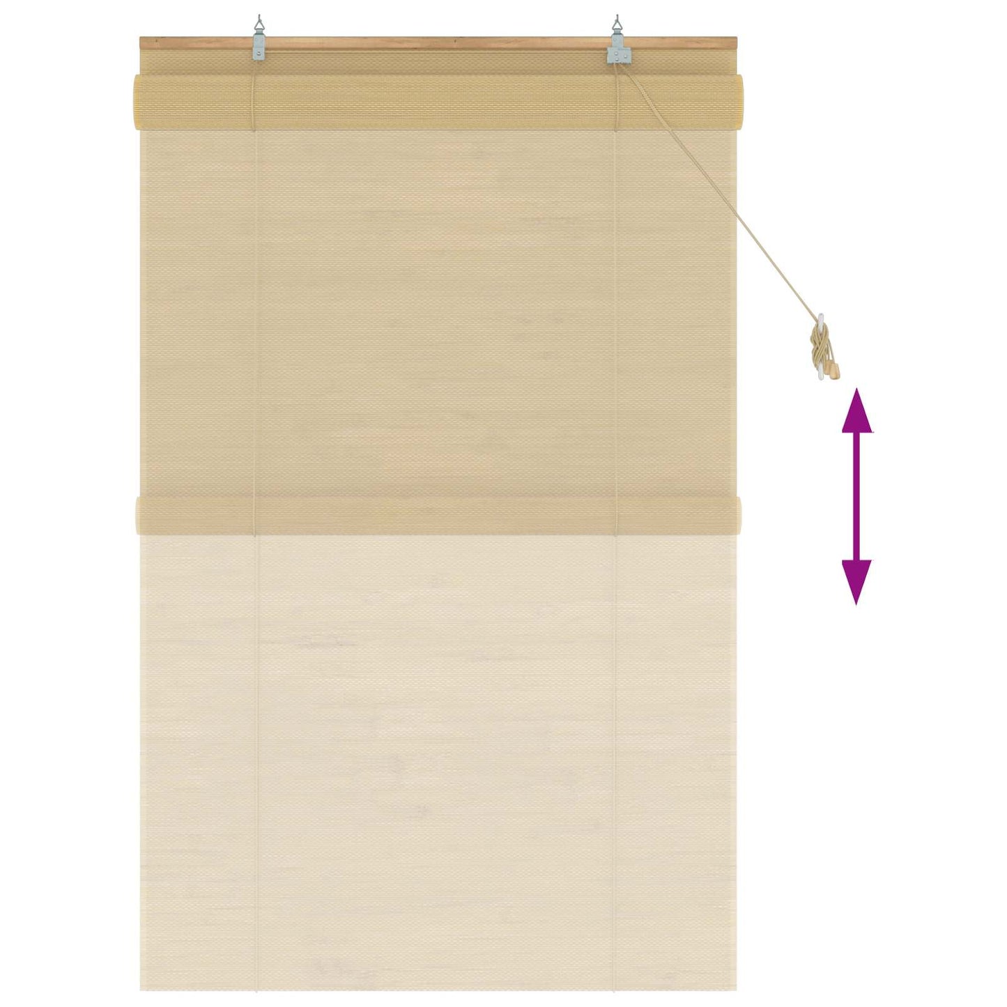 Rullegardin Naturfarvet 100 X 160 Cm Bambus - Billede 6
