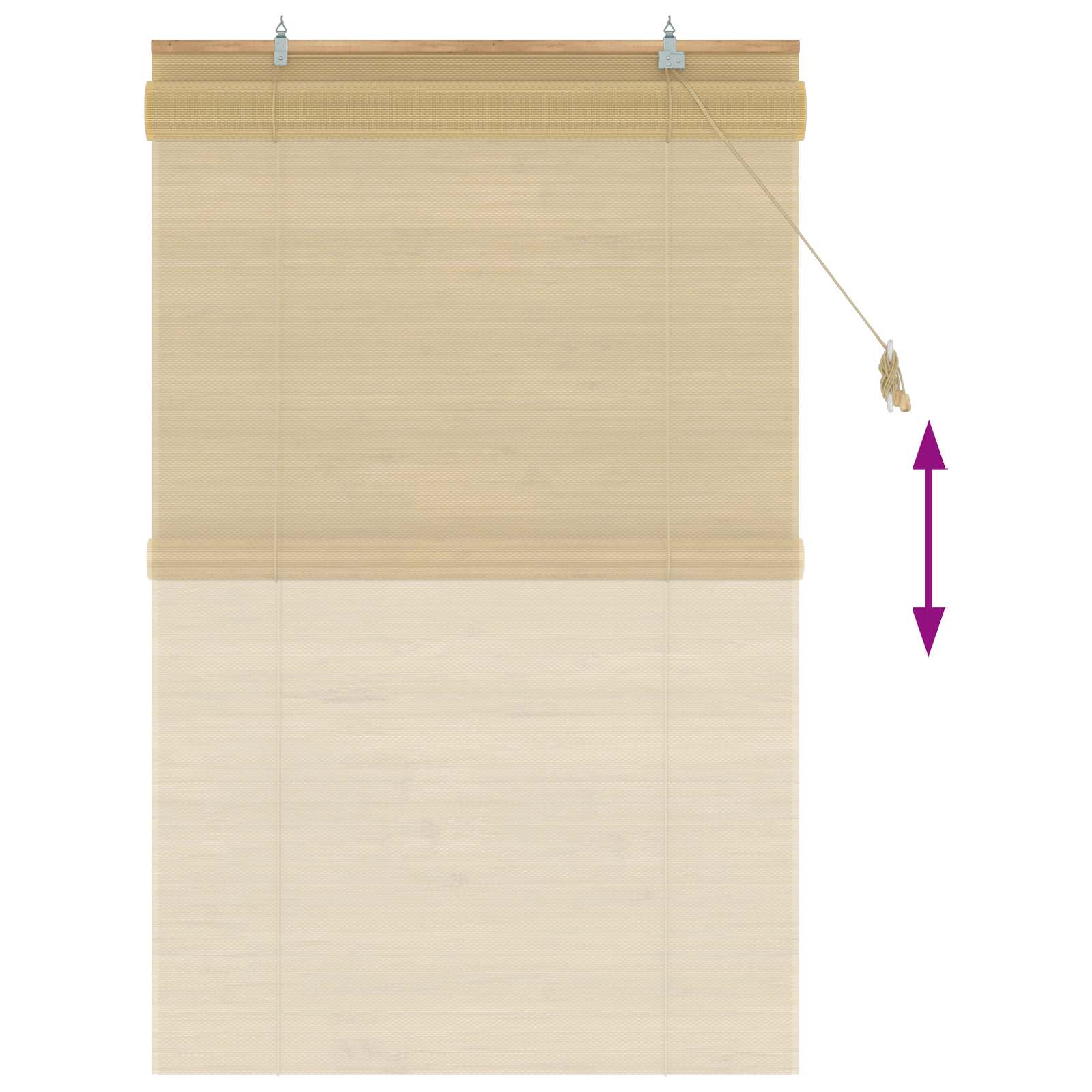 Rullegardin Naturfarvet 100 X 160 Cm Bambus - Billede 6