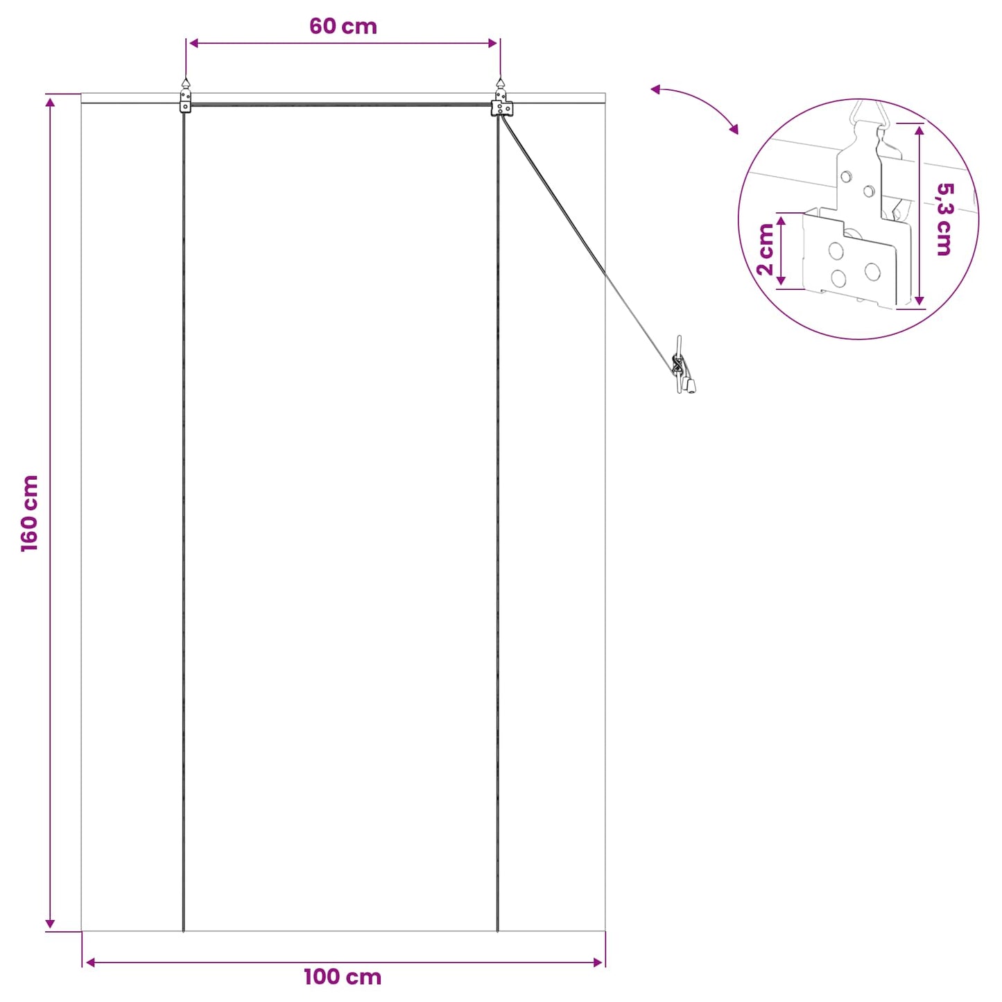 Rullegardin Naturfarvet 100 X 160 Cm Bambus - Billede 8