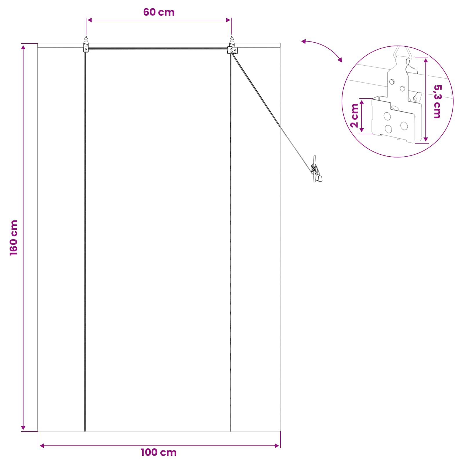 Rullegardin Naturfarvet 100 X 160 Cm Bambus - Billede 8