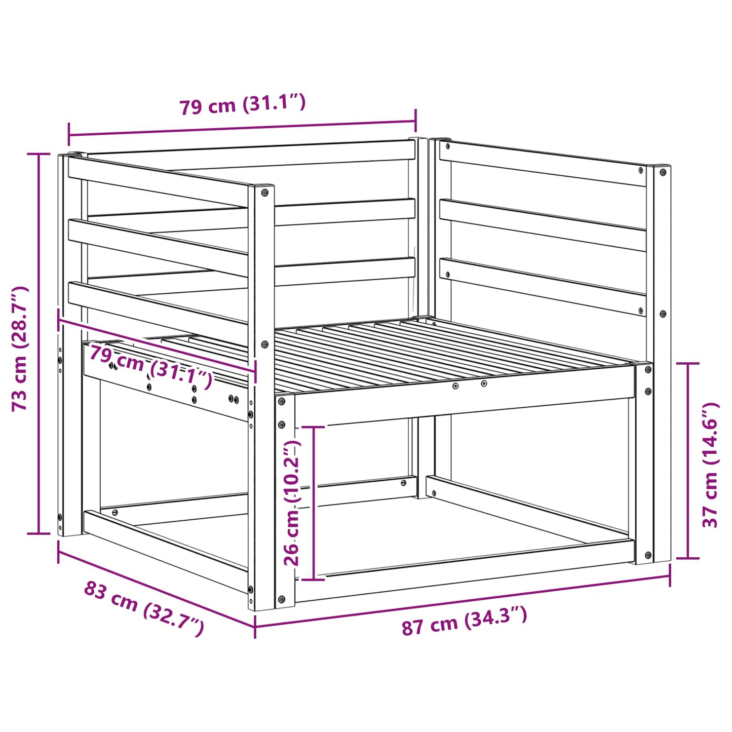 Udendørs Mellem Sofa - Billede 7