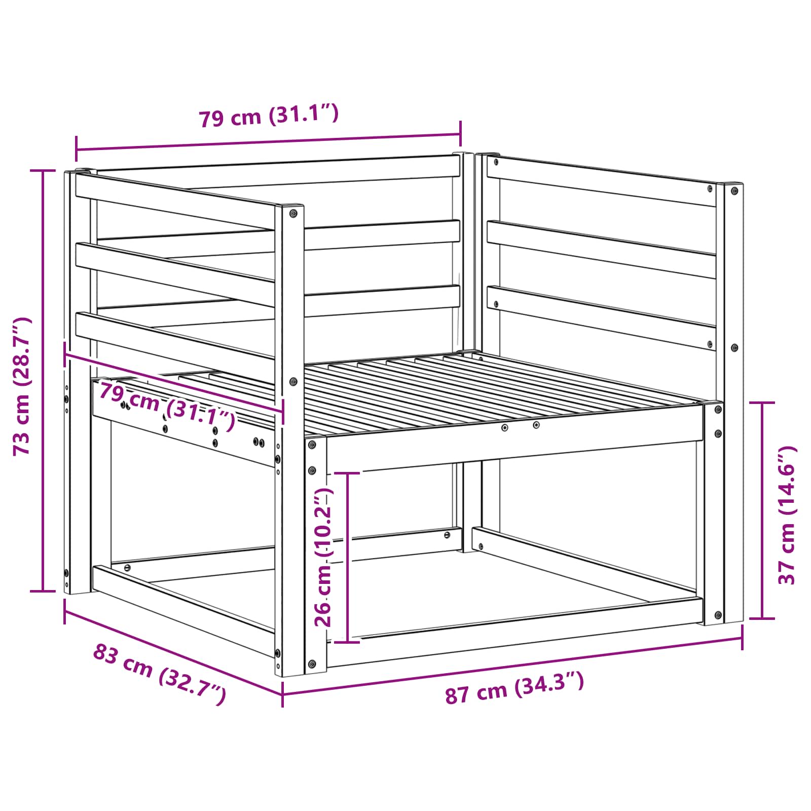 Udendørs Mellem Sofa - Billede 7