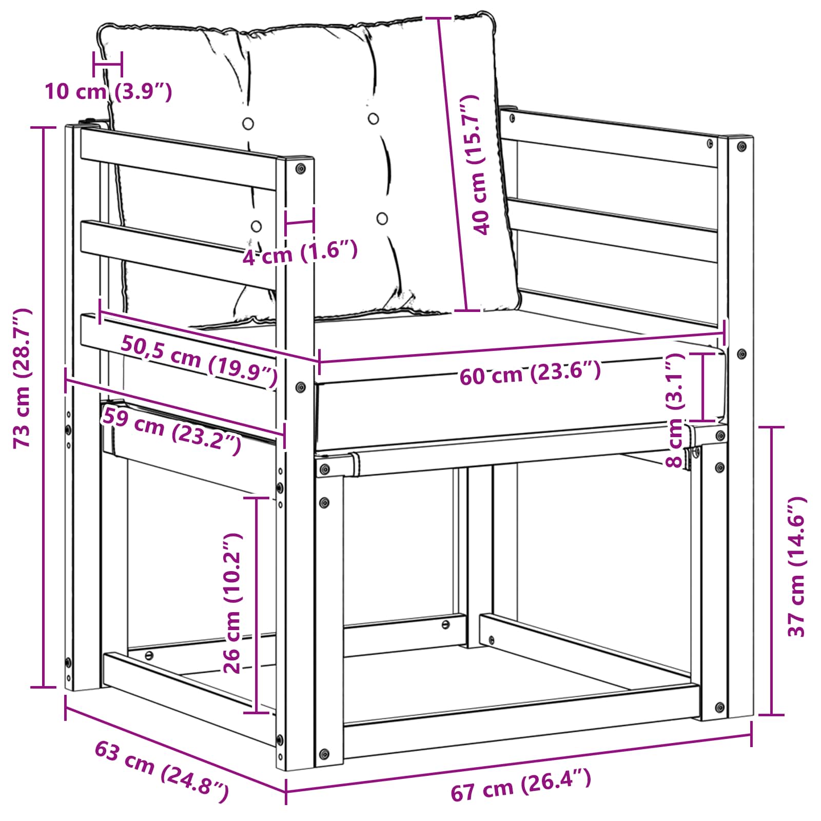 Udendørs Sofa Massivt Akacietræ - Billede 9