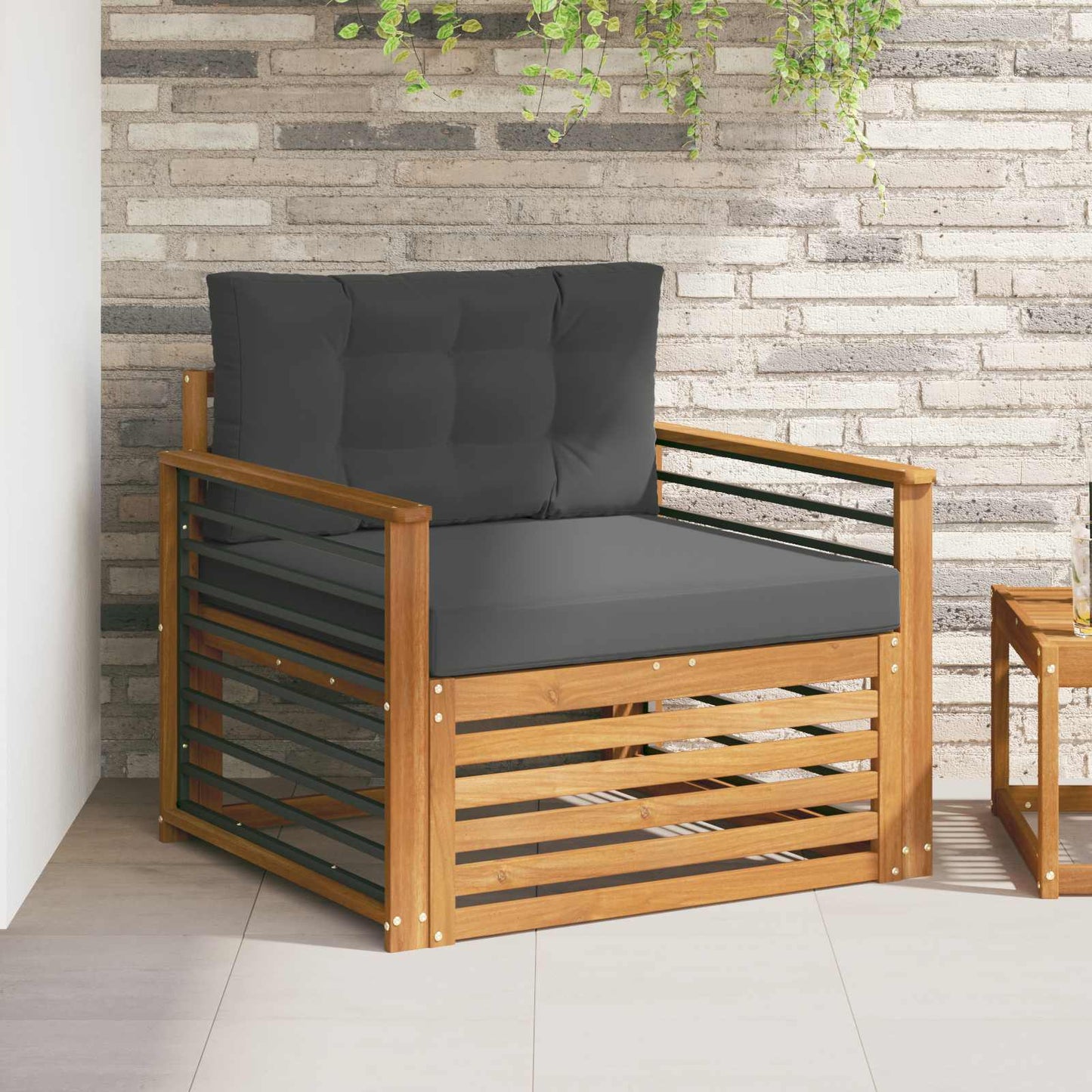 2 Stk Sofa Med Armlæn Massivt Akacietræ