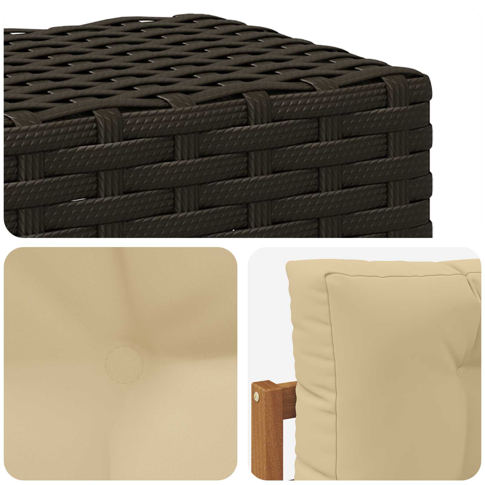 Udendørs Mellem Sofa Massivt Akacietræ - Billede 6